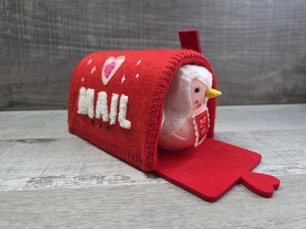 Target Spritz Valentine 2024 Feathery Friends Fabric Mailbox with Bird g51